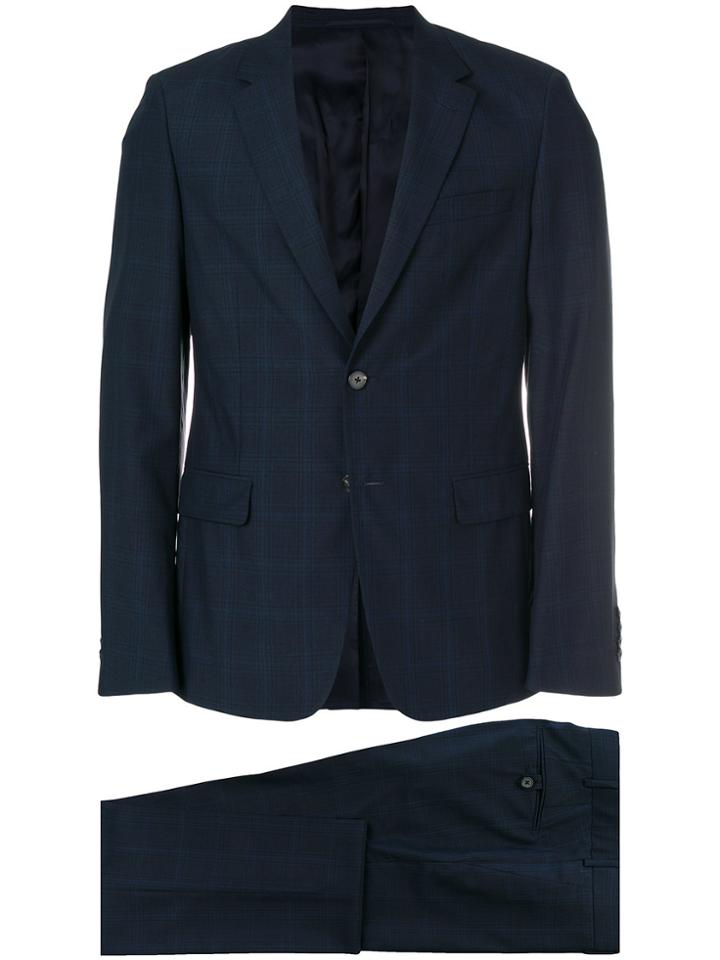 Prada Checked Two Piece Suit - Blue