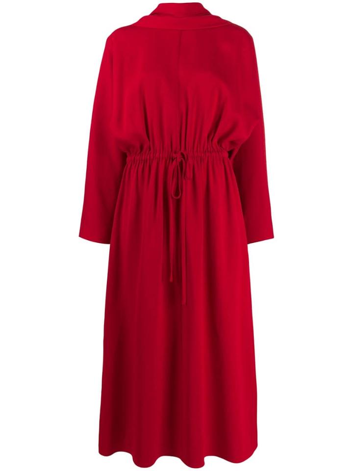 Valentino Scarf Detail Midi Dress - Red