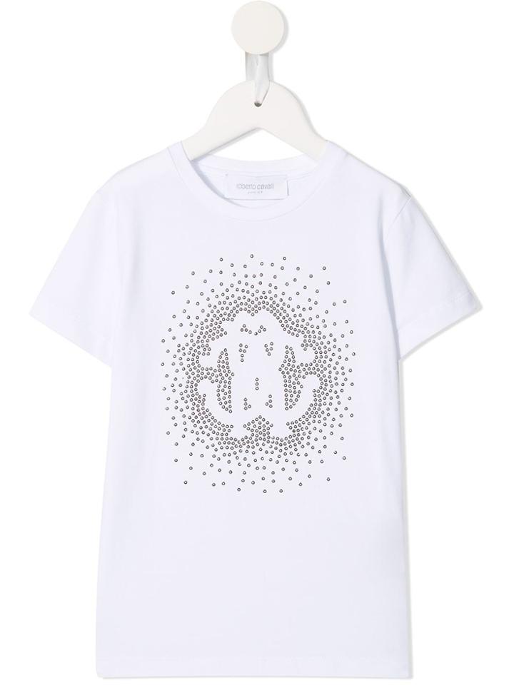 Roberto Cavalli Junior Logo Embellished T-shirt - White