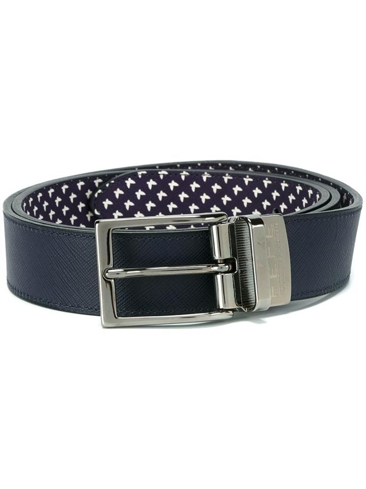 Fefè Buckled Belt, Adult Unisex, Blue, Leather