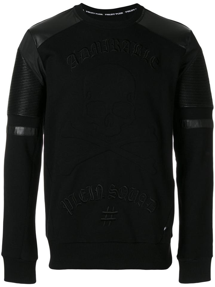 Philipp Plein - Embroidered Sweatshirt - Men - Cotton/polyester/polyurethane - Xl, Black, Cotton/polyester/polyurethane