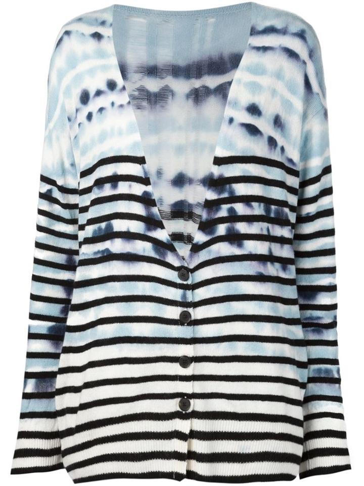 Raquel Allegra Tie-dye Print Striped Cardigan