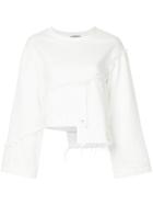 Aula Deconstructed Denim Sweater - White