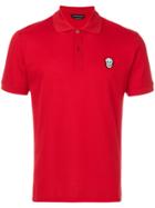 Alexander Mcqueen Skull Appliqué Polo Shirt - Red