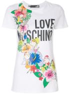 Love Moschino Floral Logo-patch T-shirt - White
