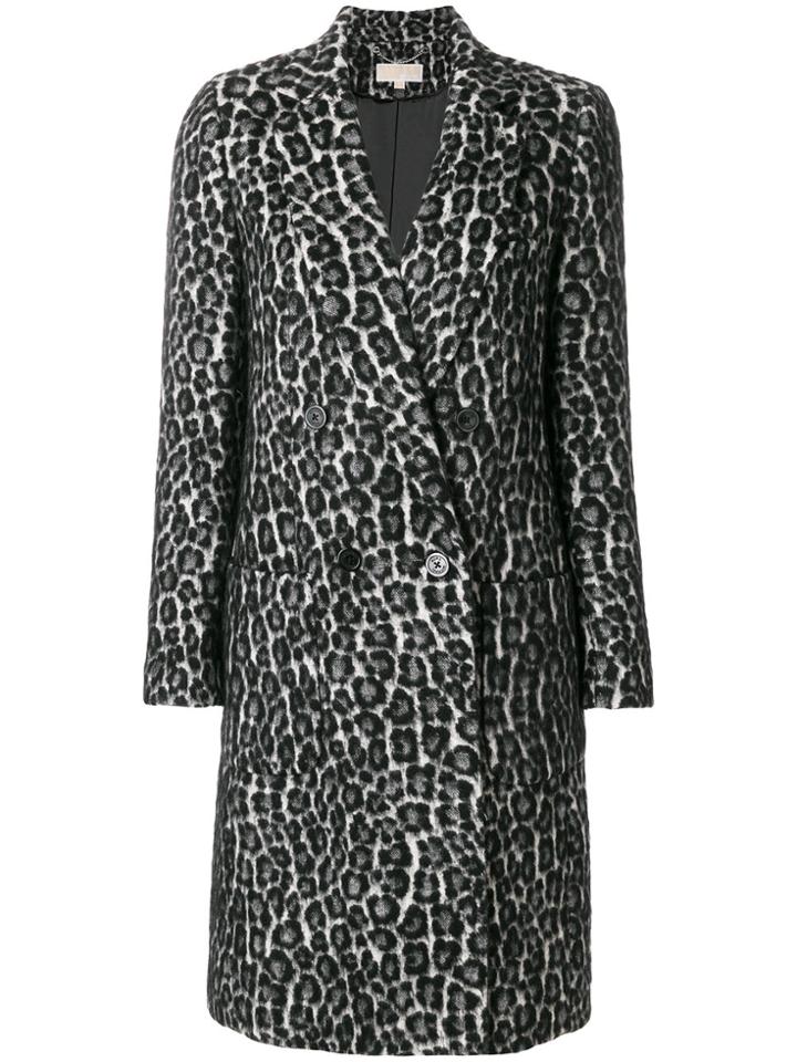 Michael Michael Kors Leopard Jacquard Coat - Black