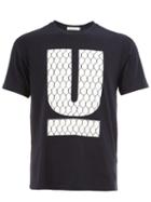Undercover 'u' Logo Print T-shirt, Men's, Size: 2, Blue, Cotton