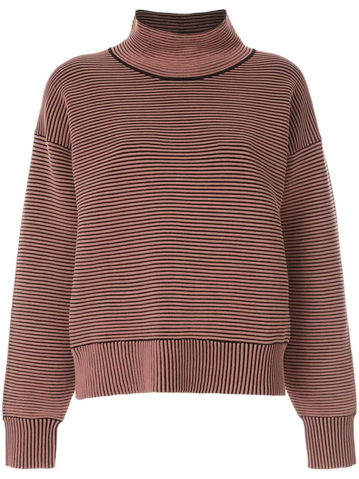 Nagnata Ribbed Knit Turtleneck Jumper - Brown