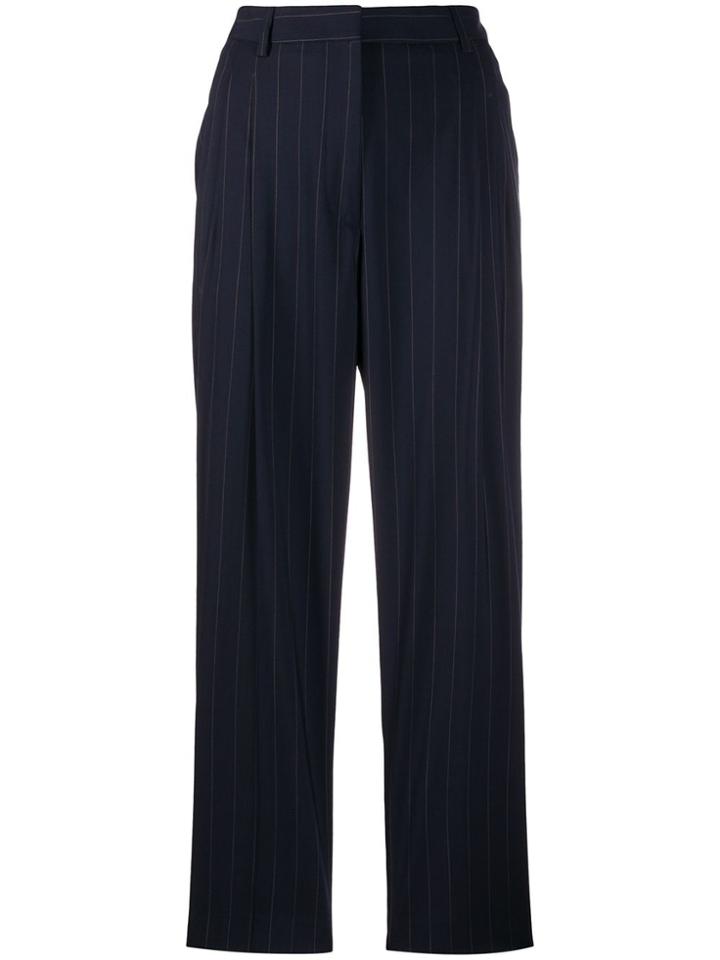 Alberto Biani Tailored Pinstriped Trousers - Blue