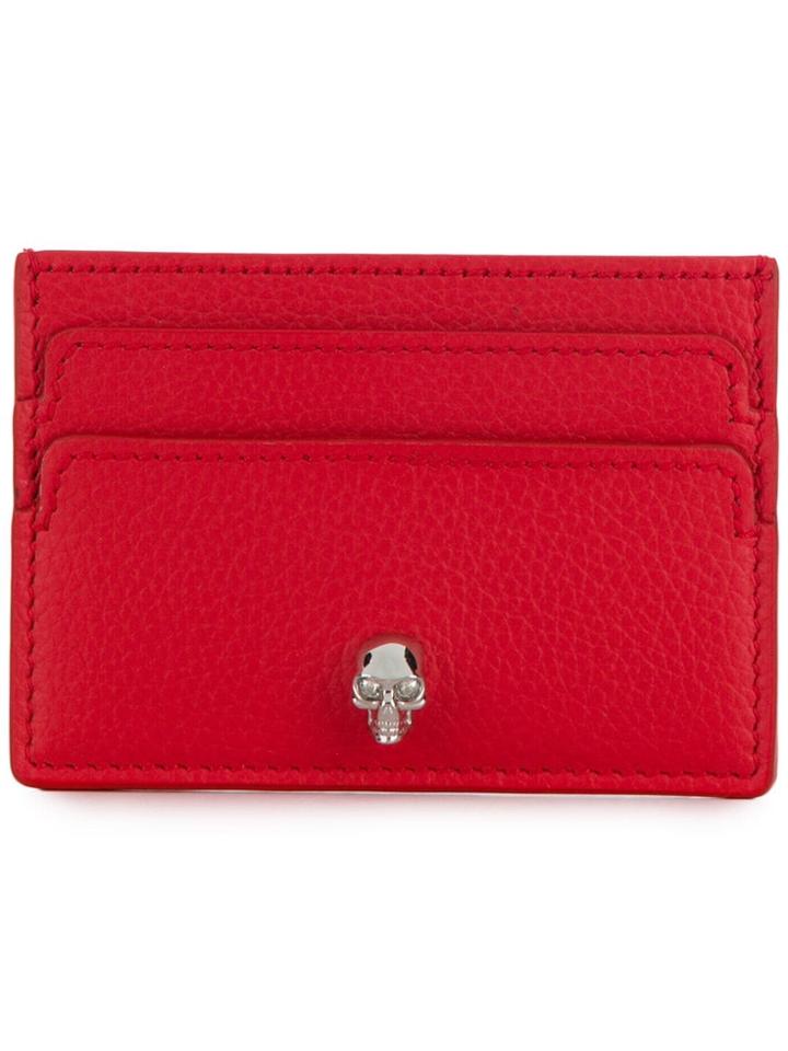 Alexander Mcqueen Skull Detailed Card Holder - Red