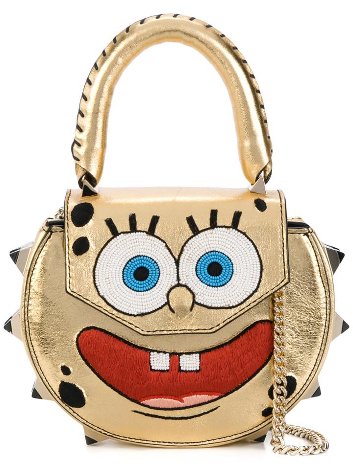 Salar Mimi Embroidered Spongebob Shoulder Bag - Yellow & Orange