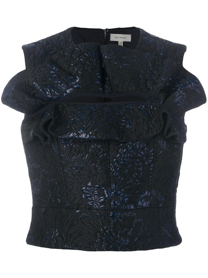 Lemaire Ruched Detail Tie Sleeves Blouse - Blue