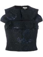 Lemaire Ruched Detail Tie Sleeves Blouse - Blue