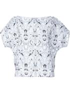 Maticevski Orchid Print Mesh T-shirt, Women's, Size: 10, White, Triacetate