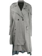 Barbara Bologna Contrast-patch Plaid Coat - Grey