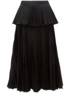 Issa Accordian Pleats Layered Skirt - Black