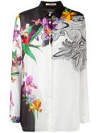 Etro Floral Pattern Blouse, Women's, Size: 48, White, Silk/cotton
