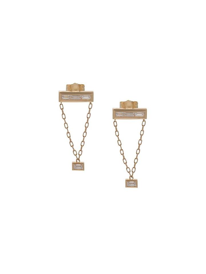 Azlee White Light Chair Earrings, Women's, Metallic