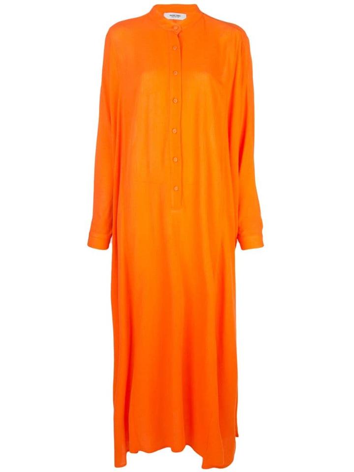 Rachel Comey Mandarin Collar Shirt Dress - Orange