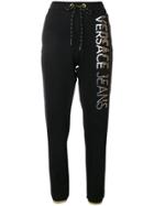 Versace Jeans Studded Logo Track Pants - Black