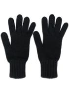 Pringle Of Scotland Gloves With Ribbed Details - Black