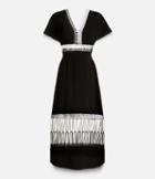 Christopher Kane Loop Trim V Neck Midi Dress