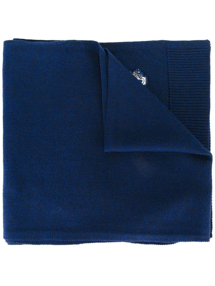 Kenzo 'tiger' Scarf, Men's, Blue, Wool