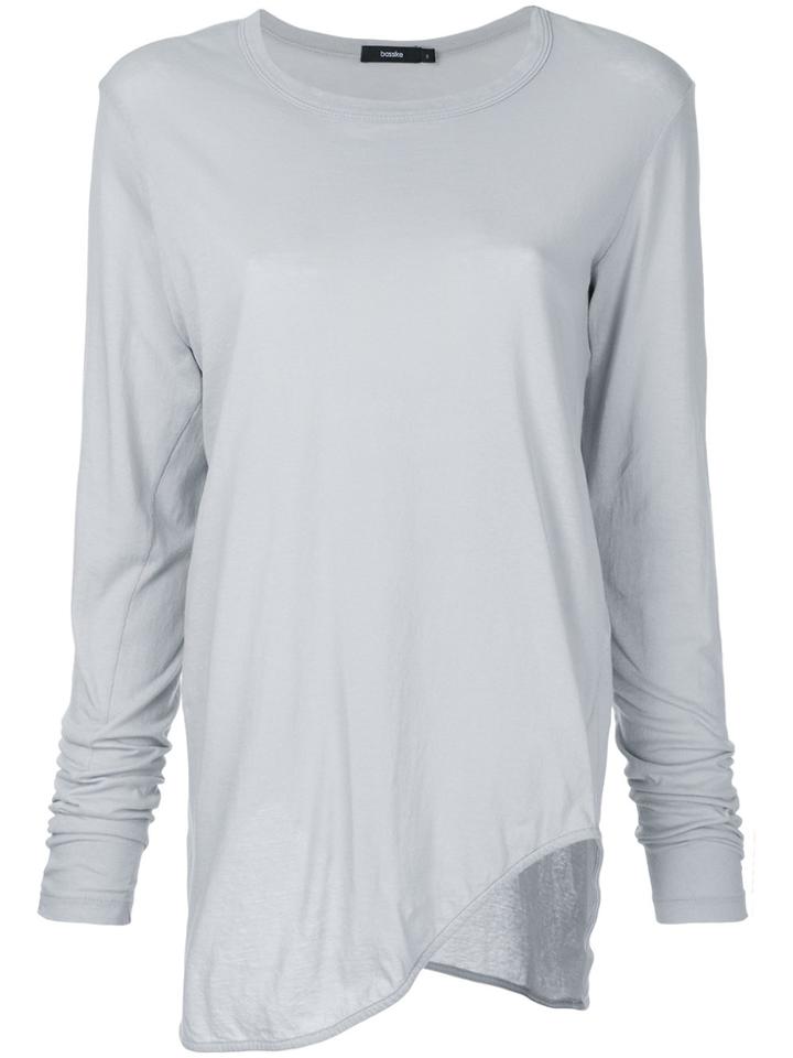 Bassike Scoop Hem Long Sleeve T-shirt - Grey