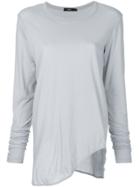 Bassike Scoop Hem Long Sleeve T-shirt - Grey