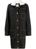 Barrie Sherpa Collar Cardi-coat - Black