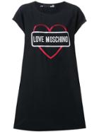 Love Moschino Heart Logo Print T-shirt Dress - Black