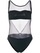 Calvin Klein Jeans Sheer Panelled Swimsuit - Black