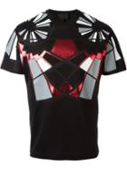 Les Hommes Geometric Print T-shirt, Men's, Size: L, Black, Cotton