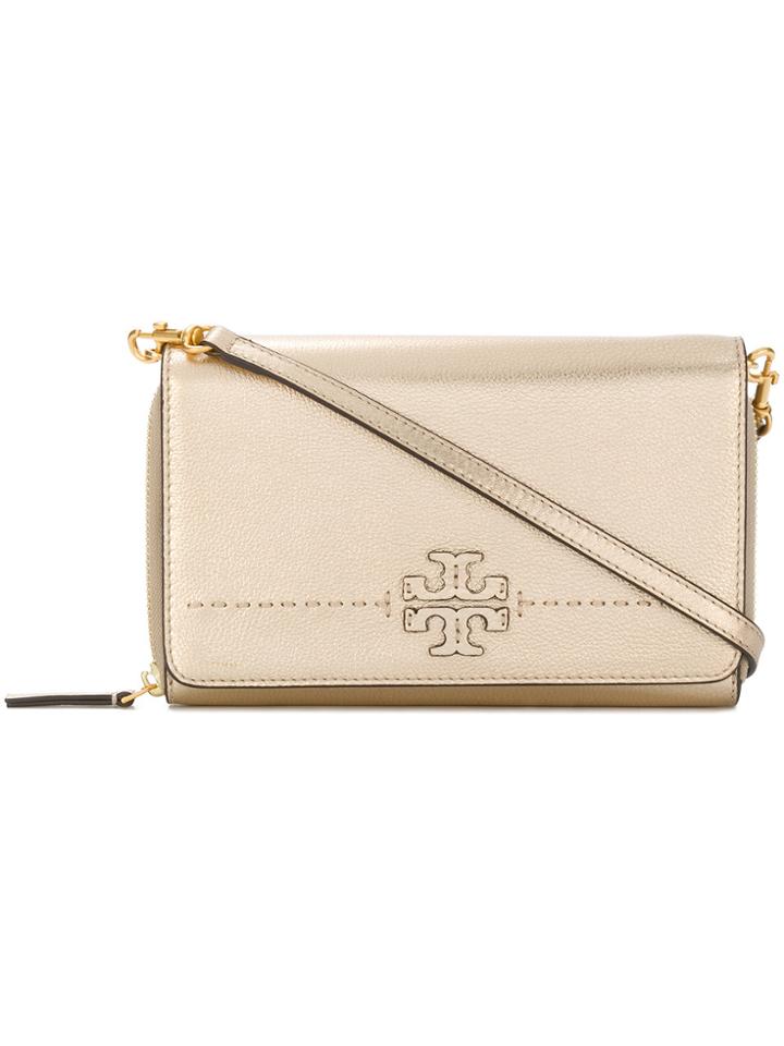 Tory Burch Logo Crossbody Bag - Metallic