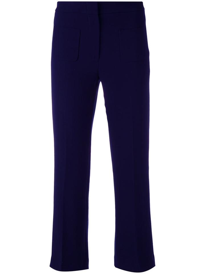 L'autre Chose Cropped Trousers, Women's, Size: 40, Blue, Polyester