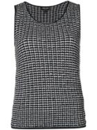 Giorgio Armani Embroidered Sleeveless Sweater - Grey