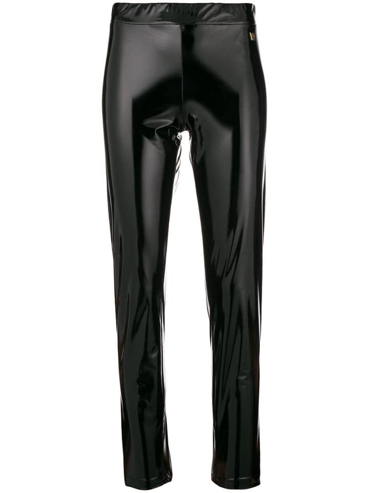 Versace Jeans Shiny Stretch Leggings - Black