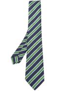 Kiton Striped Pattern Tie - Green