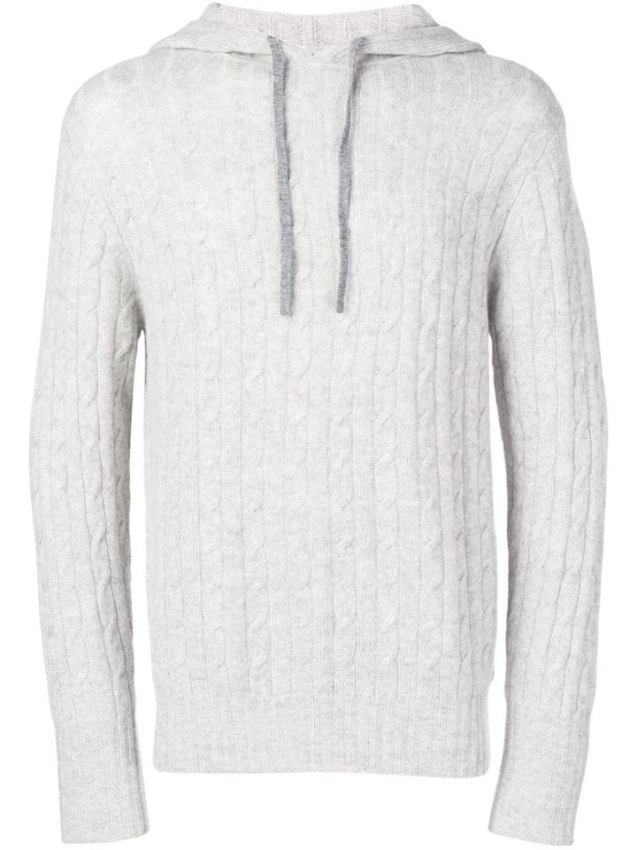 N.peal Cable Knit Hoodie - Grey