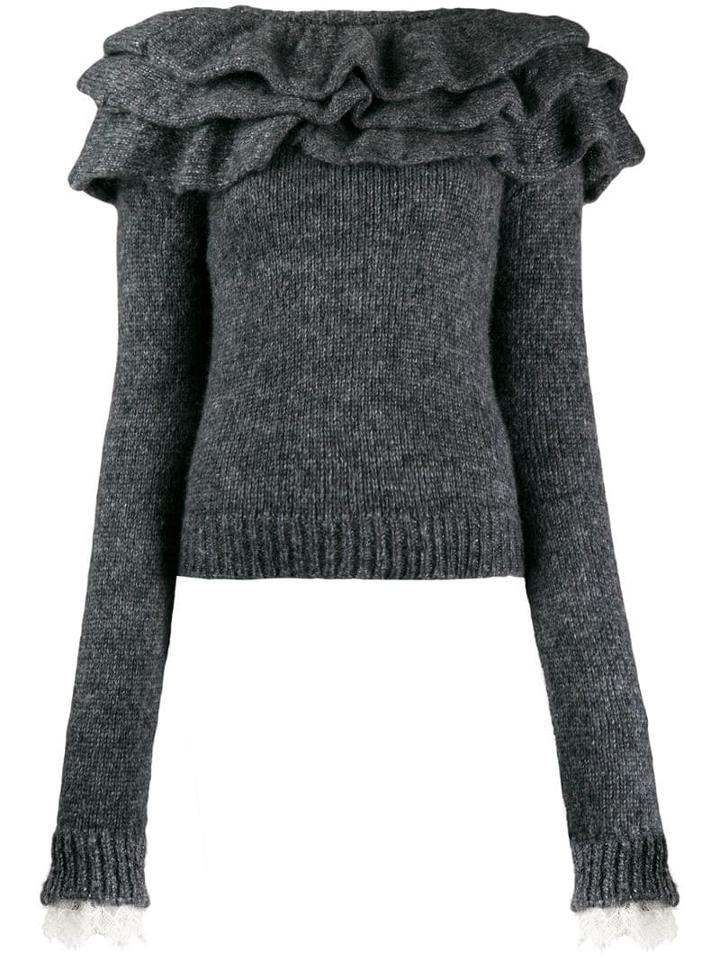 Philosophy Di Lorenzo Serafini Ruffle Trim Jumper - Grey