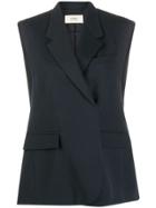 Ports 1961 Wrap-style Sleeveless Jacket - Blue