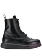 Alexander Mcqueen Hybrid Lace Up Boots - Black