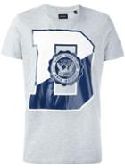Diesel Logo Crest T-shirt, Men's, Size: M, Grey, Cotton