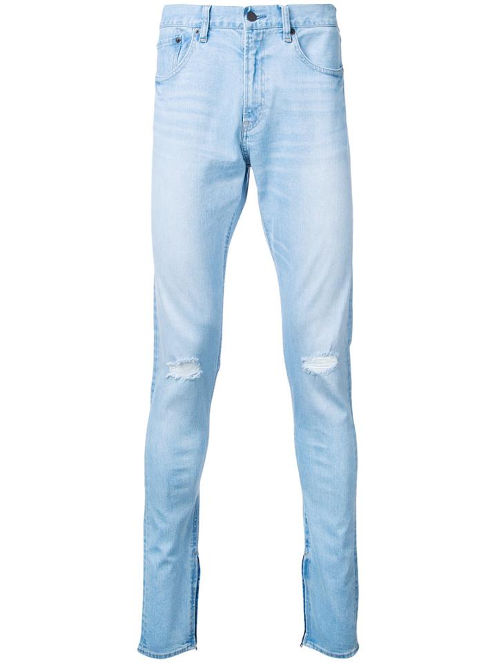 Monkey Time Distressed Skinny Jeans, Men's, Size: Medium, Blue, Cotton