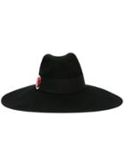 Giorgio Armani Embellished Wide Brim Fedora Hat