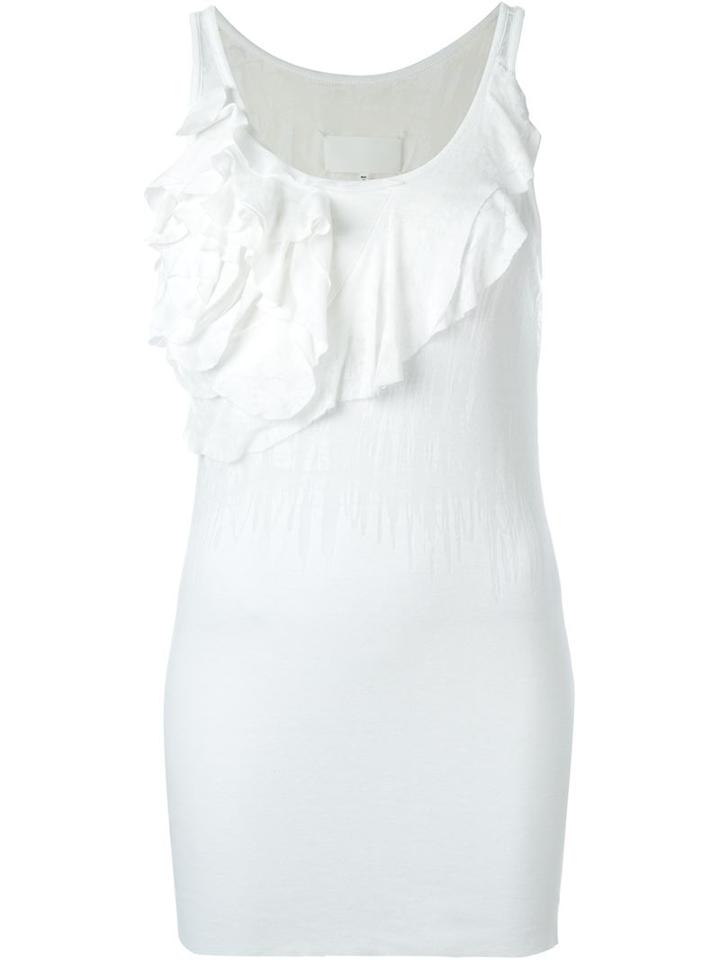 Maison Margiela Flower Detail Tank Top, Women's, Size: 42, White, Cotton/polyester