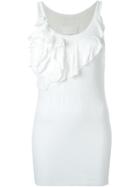 Maison Margiela Flower Detail Tank Top, Women's, Size: 42, White, Cotton/polyester