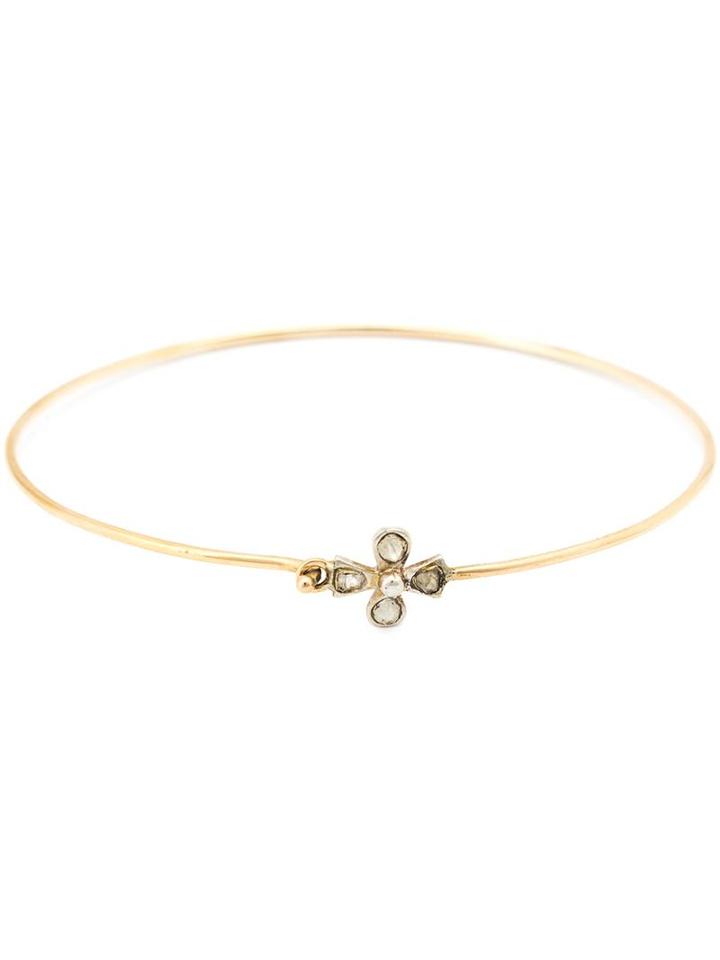 Mathilde Danglade Diamond Flower Bracelet, Women's, Metallic
