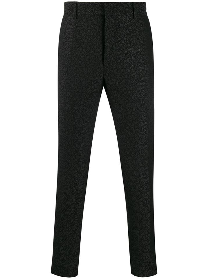 Fendi Floral Jacquard Tailored Trousers - Black