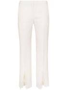 Alexander Mcqueen Lace Trim Wool Blend Slim Leg Trousers - White